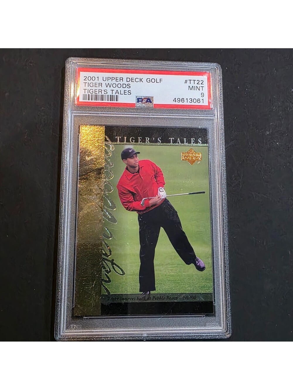2001 Upper Deck Golf Tiger Woods Rookie Tiger's Tales RC TT22 PSA 9 Mint